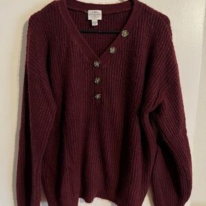 St. John's Bay Deep Red V-Neck Sweater